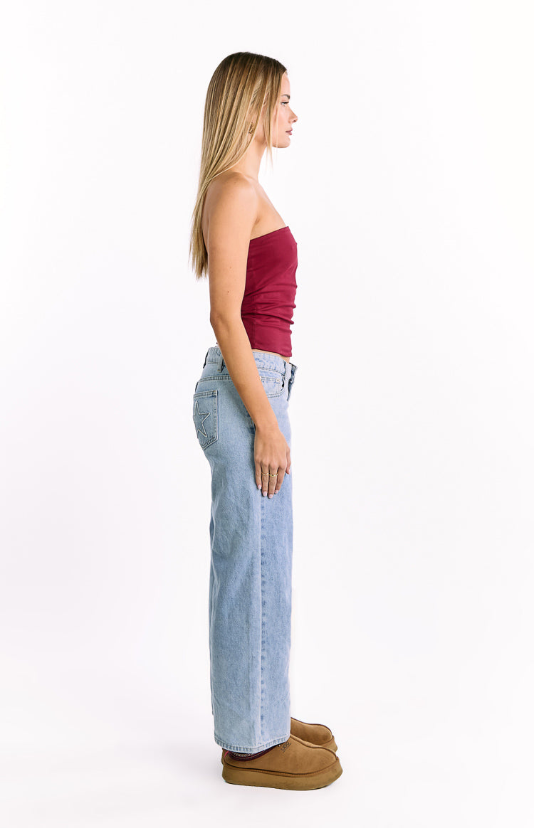 Daisy Burgundy Strapless Top Image