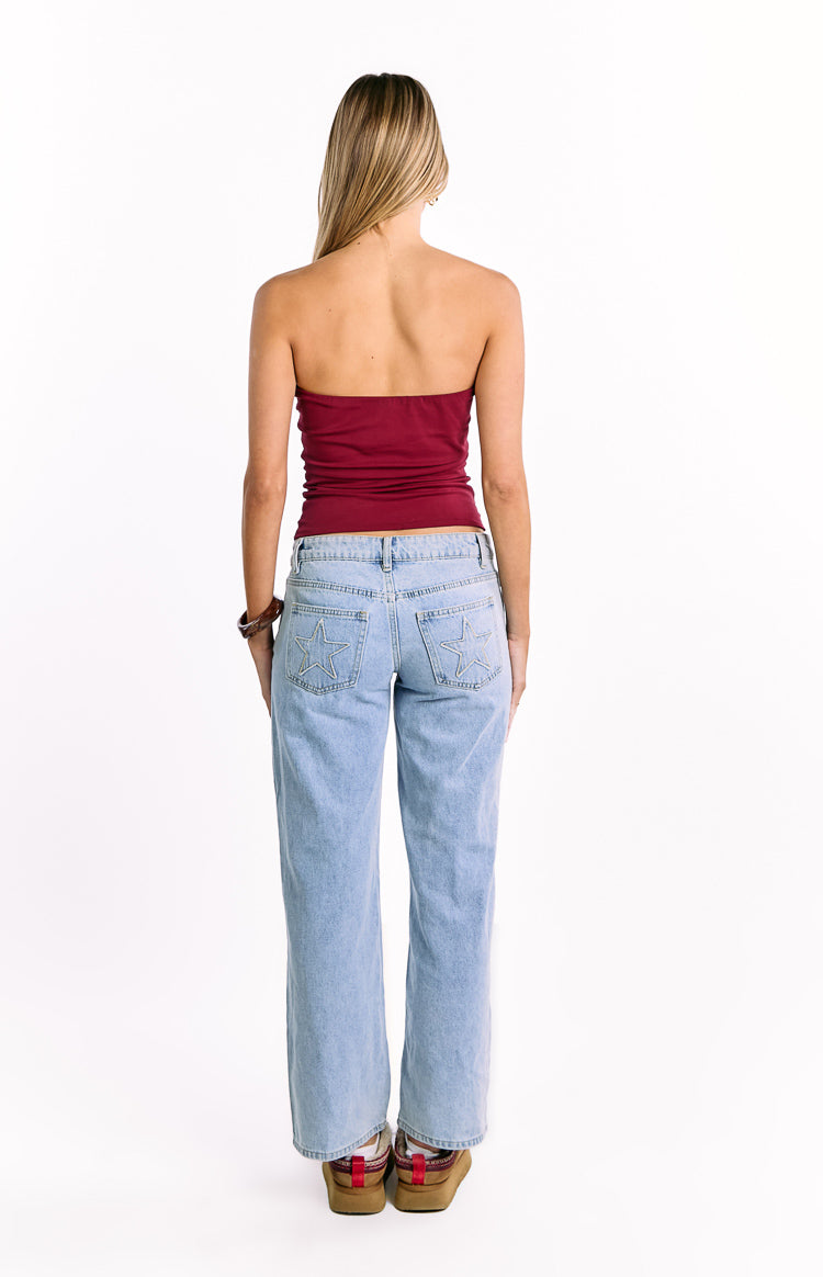 Daisy Burgundy Strapless Top Image
