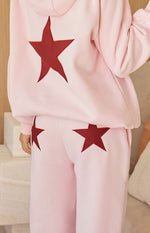 Dania Pink Burgundy Star Track Pants Image