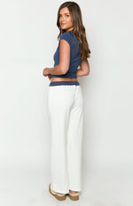 Dania Cream And Navy Contrast Track Pants Image