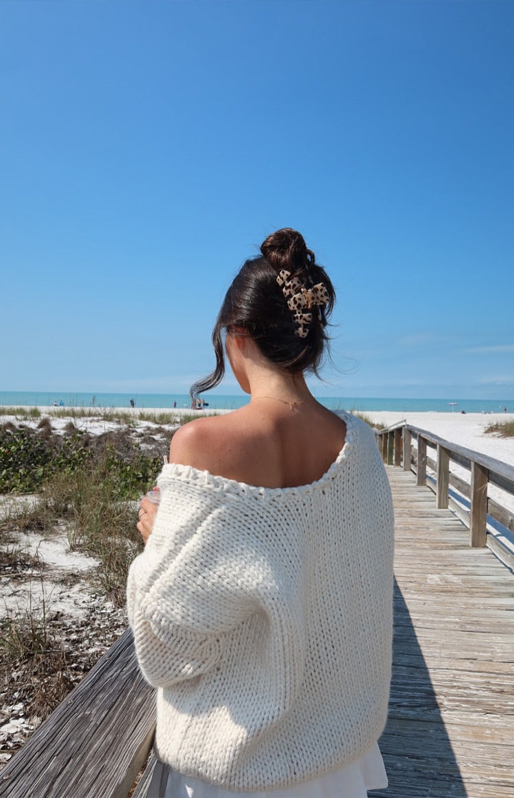 Delvey Cream Chunky Knit Sweater