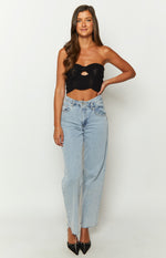 Deni Black Knit Top Image