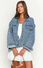 Denim Dazzle Pearl Mid Wash Denim Jacket Image