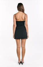 Denzel Black Ruched Mini Dress Image