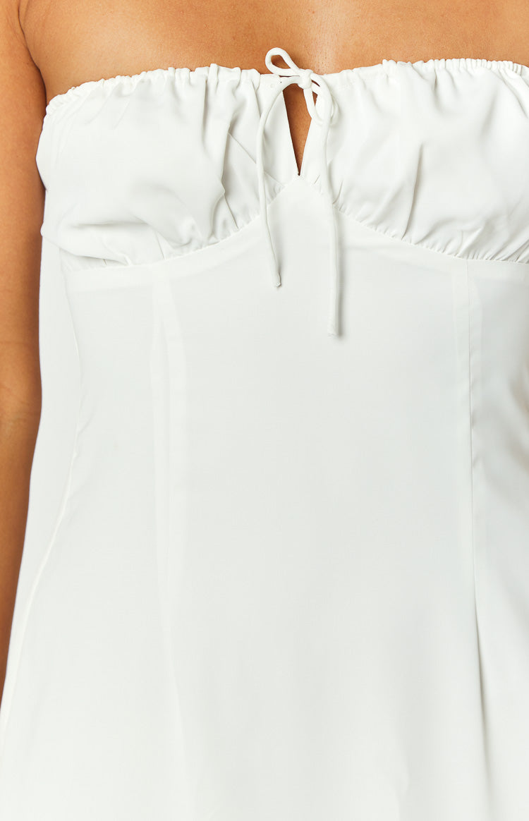 Dion White Strapless Midi Dress Image