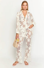 Bronwyn White Long Sleeve Mini Dress Image