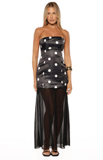 Eden Black Polka Dot Maxi Dress Image