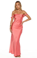 Ella Pink Off Shoulder Formal Dress