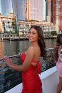 Beginning Boutique Ellie Red Strapless Mini Dress red satin strapless bodycon mini dress