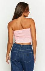 Eloise Pink Knit Tube Top Image