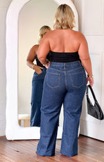 Essie Dark Blue Straight Leg Jeans Image