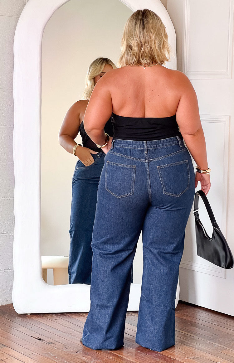 Essie Dark Blue Straight Leg Jeans Image