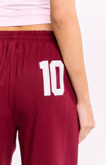 Flo Burgundy Wide Leg Pants Image