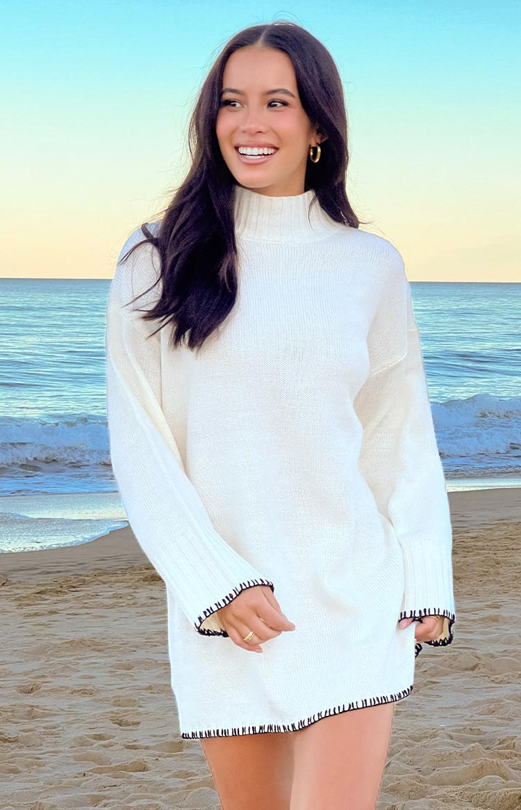 Flynn Cream Sweater Dress Image