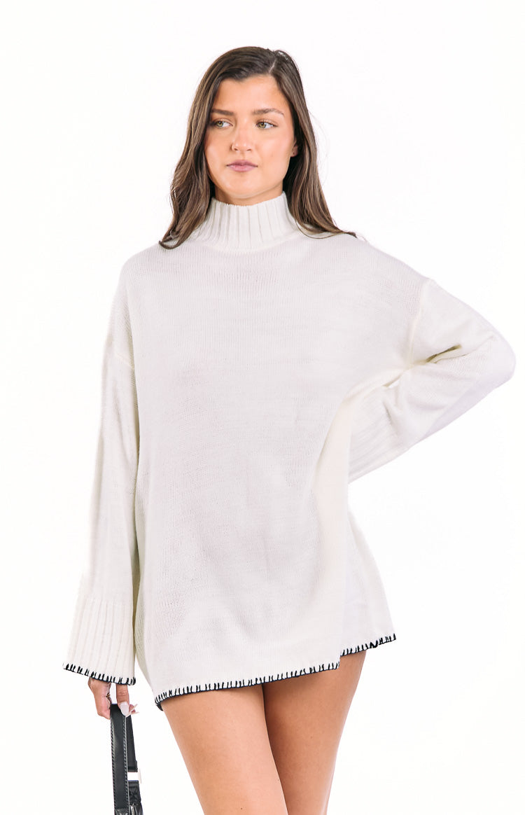Flynn Cream Sweater Dress Image