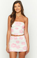 Fran Pink Floral Crop Top Image