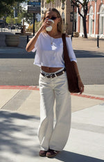 Freddie White Denim Barrel Leg Jeans Image