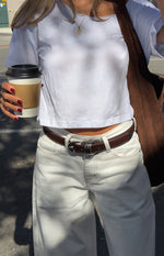 Freddie White Denim Barrel Leg Jeans Image
