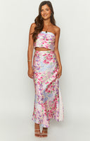 Genevieve Floral Print Maxi Skirt