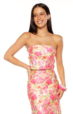 Genevieve Yellow Floral Pop Print Top Image