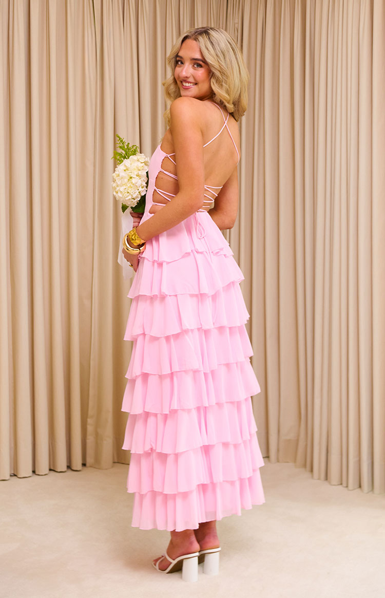 Georgie Pink Ruffle Maxi Dress Image