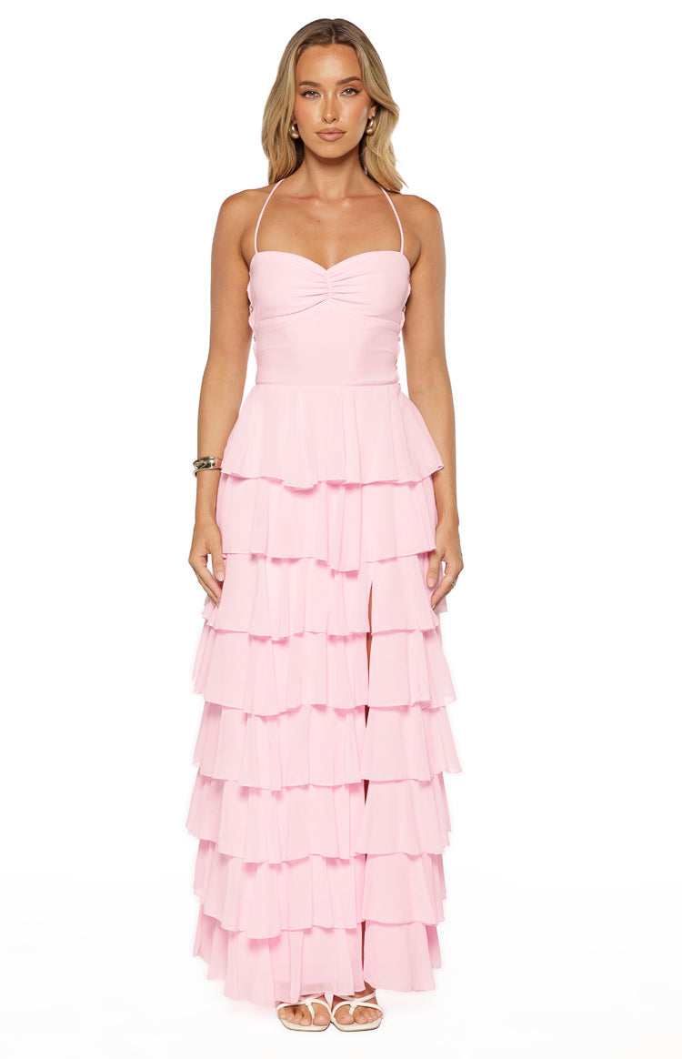 Georgie Pink Ruffle Maxi Dress Image