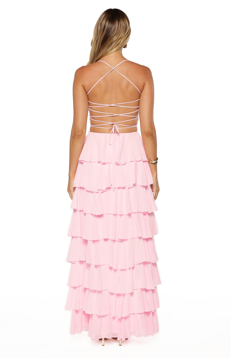 Georgie Pink Ruffle Maxi Dress Image