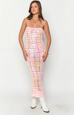 Glance Pink Sequin Strapless Maxi Dress Image