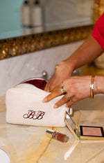 Glow Time White Embroidered Makeup Bag (FREE over £90) Image