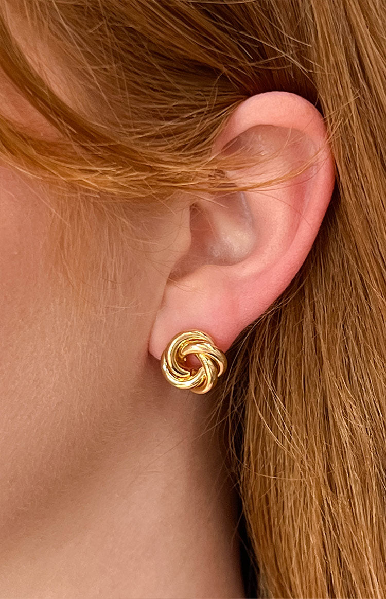 Gold Knot Stud Earrings (FREE over £55) Image