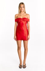 Gracie Red Off Shoulder Party Mini Dress Image