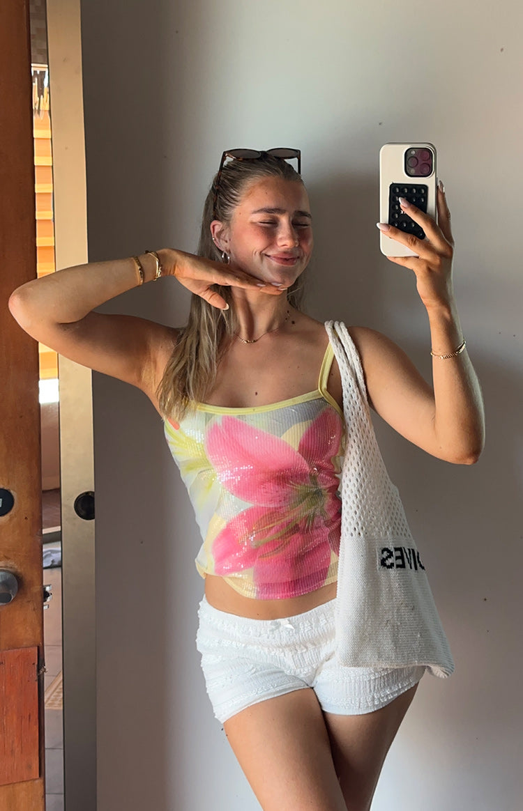 Leo White Micro Shorts Image