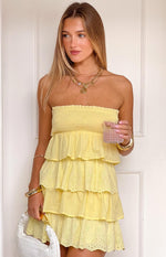 Hannah Yellow Strapless Mini Dress Image