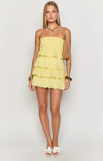 Hannah Yellow Strapless Mini Dress Image