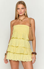 Hannah Yellow Strapless Mini Dress Image