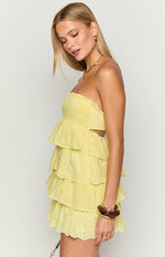 Hannah Yellow Strapless Mini Dress Image