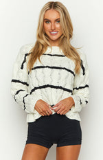 Harmony White Striped Jumper Image