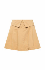 Haylen Tan Pleated Mini Skirt Image