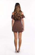 Haylie Brown Polka Dot Off Shoulder Mini Dress Image