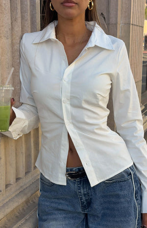 Helen White Fitted Long Sleeve Shirt
