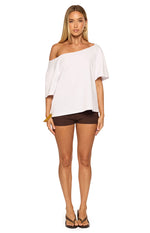 Henrie White Off Shoulder Boxy Tee Image