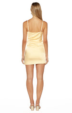 Higher Ground Yellow Ruched Party Mini Dress Image