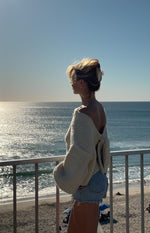 Holiday Cream Tie Up Knit Cardigan