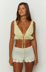 Holiday White Crochet Shorts Image