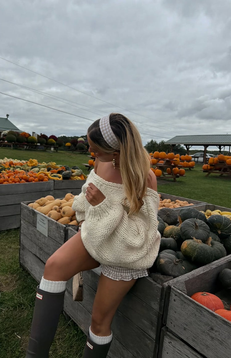 Holiday Cream Tie Up Knit Cardigan