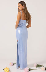 Honey Blue Sequin Maxi Dress Image