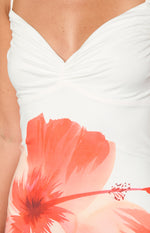 Honey White Floral Jersey Maxi Dress Image