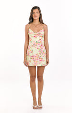 Honey Yellow Bloom Mini Dress Image