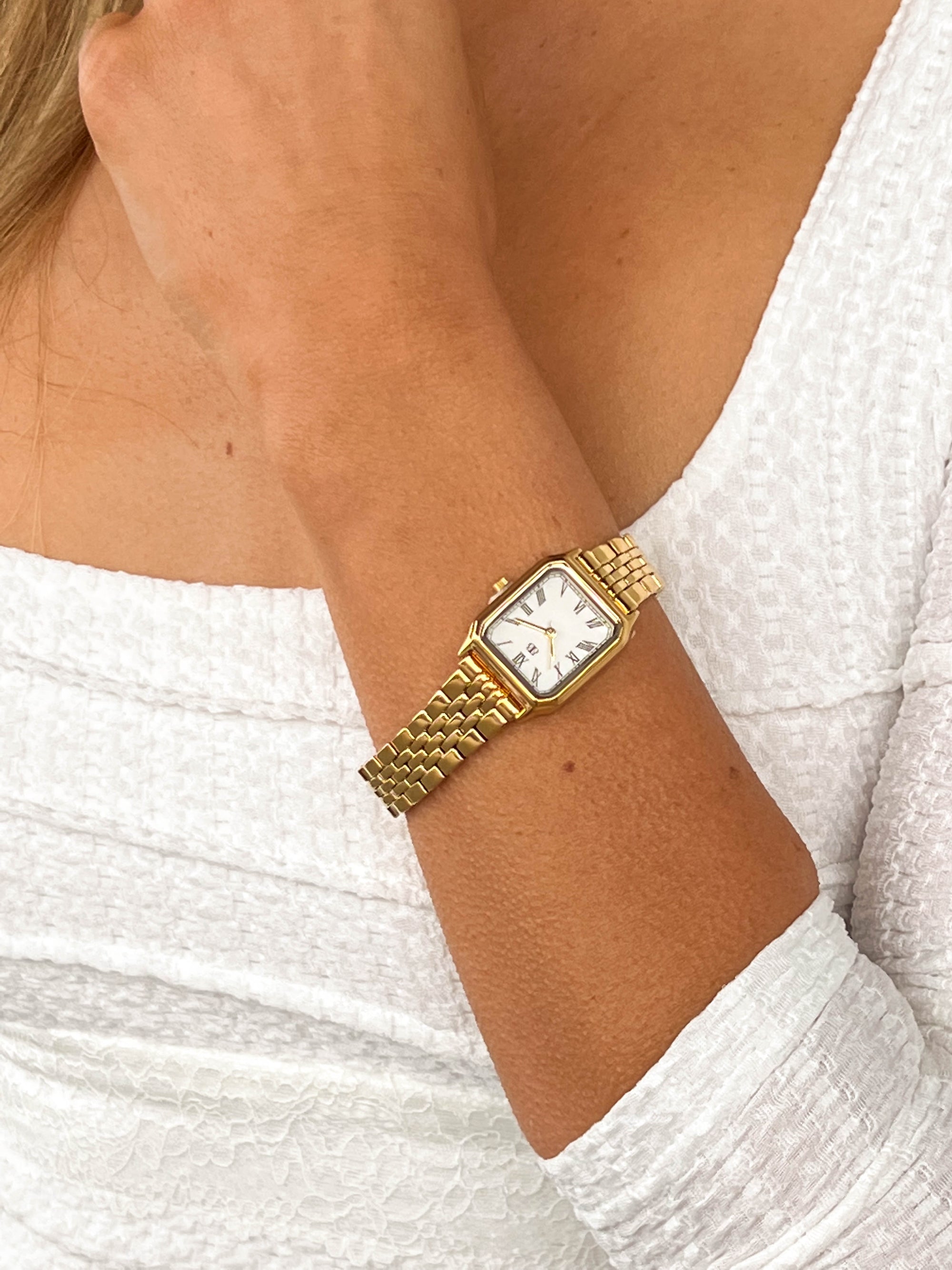 Horatia Gold Square Face Chain Watch (FREE over $180) Image