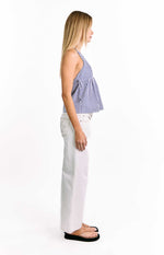 Imee Blue Striped Top Image